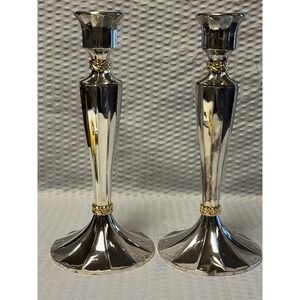 PAIR of Vintage 1994 Silver Plated Candlesticks International Silver 8.5 inches